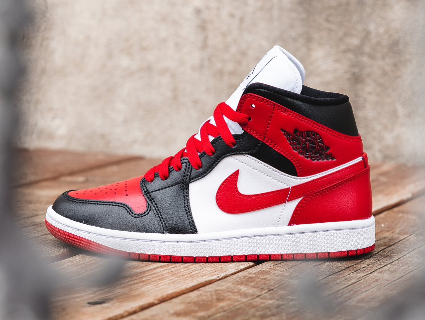 air jordan 1 mid gym red black white restock