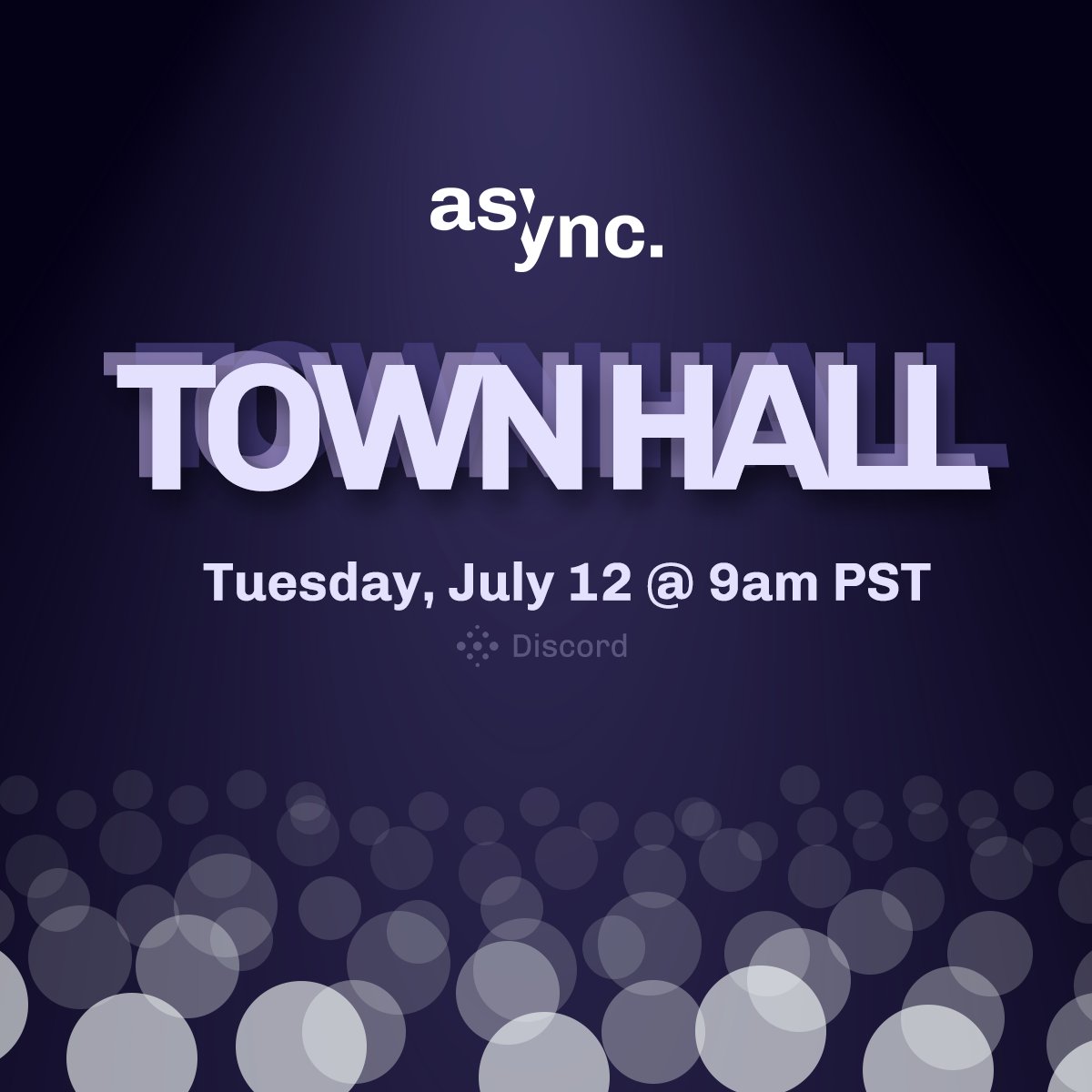 AsyncArt's tweet photo. gm π Join us for this week's #AsyncTownHall at 9 am PT! π
Don't miss the company announcements, and the opportunity to have all your questions answered!
We're live at 9 am PT inside our Discord in the #Town-Hall voice channel: https://t.co/aOIJ4HoXEl
See you there! https://t.co/ZtitCbvmfF
