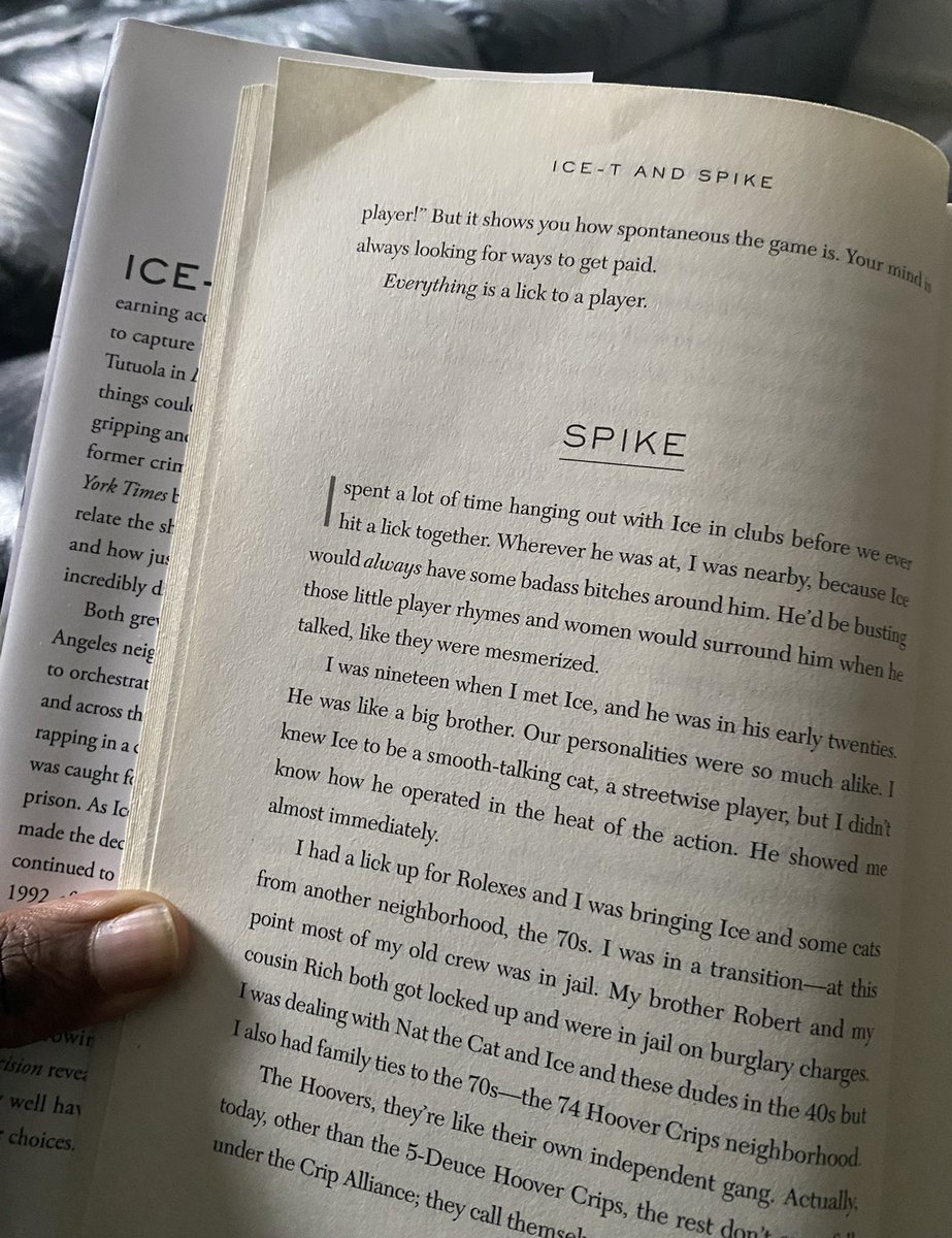 Sitting here reading “SPLIT DECISION” By the one and only <a href="/FINALLEVEL/">ICE T</a> &amp; SPIKE and as always I’m HOOKED by the stories told and the knowledge I know I’m going to gain once I’m finished reading. Ice is always motivating and inspiring and I’m here for all the lessons! #SPLITDECISION