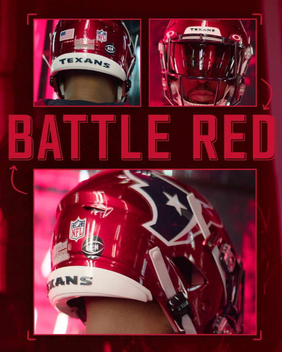 BleacherReport's tweet photo. The Texans' new "Battle Red" alternate helmets to be debuted this upcoming season 🔥 @brgridiron 

(via @HoustonTexans) https://t.co/HTDaahNs5e