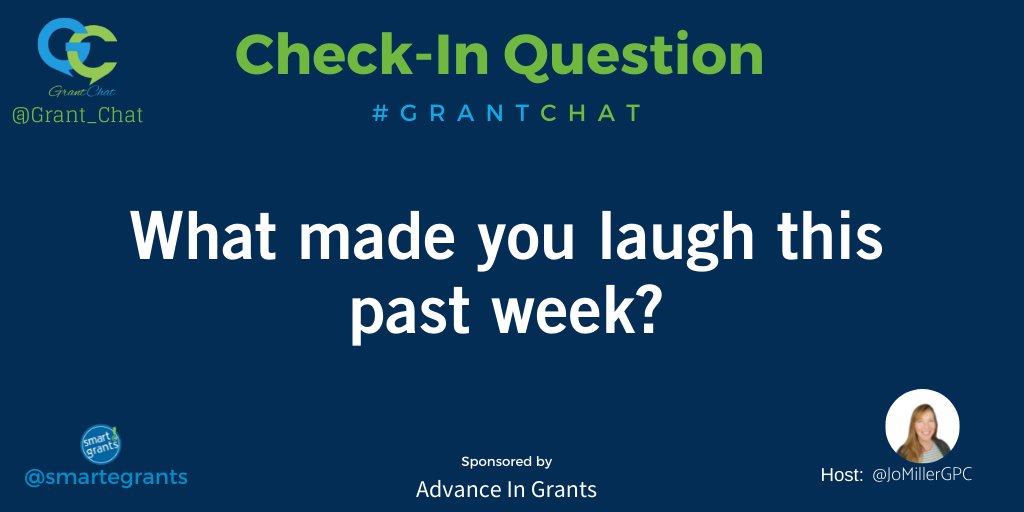 Grant_Chat's tweet photo. CIQ: What made you laugh this past week? #GrantChat https://t.co/Y2fPN2XVXL