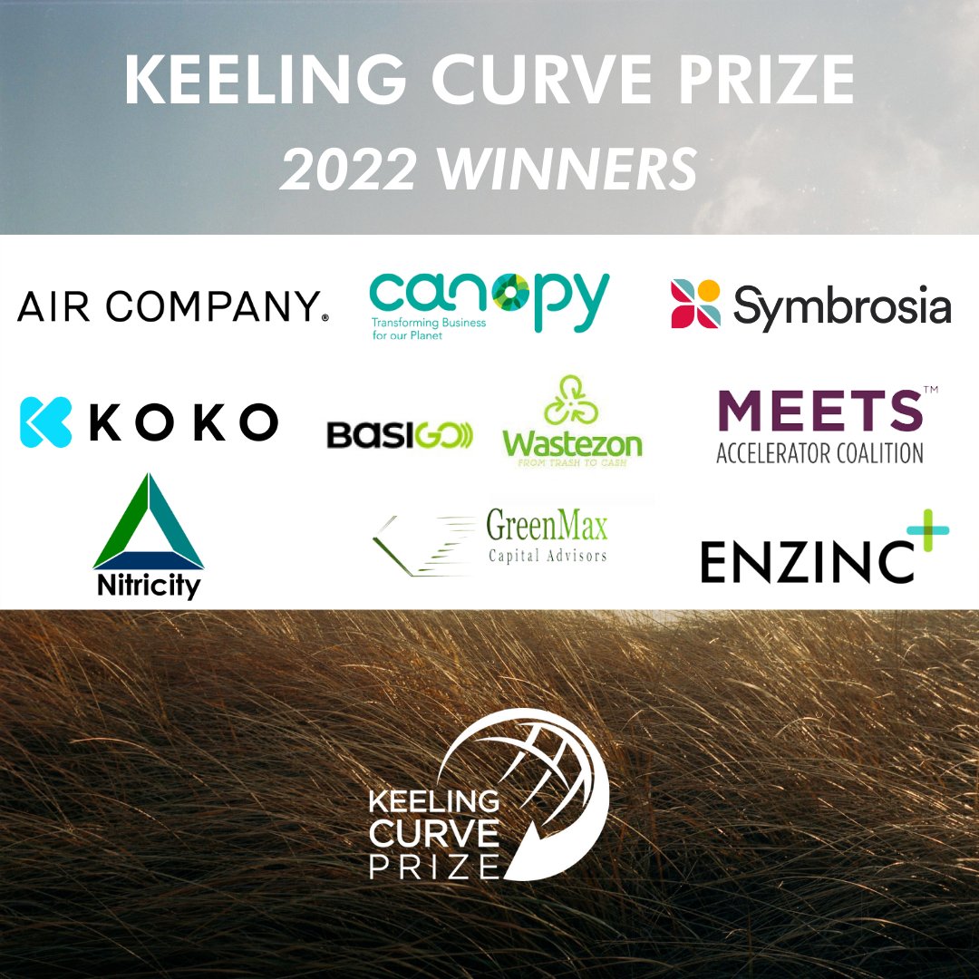 Congrats to the 10 winners of the 2022 #KeelingCurvePrize!

These projects are analyzed for positive impact, a spirit of inventiveness, and a team to enable their solutions.

Thank you, winners, for paving the way for a livable future! @kcurveprize  #Curious2022 #UnitedByScience