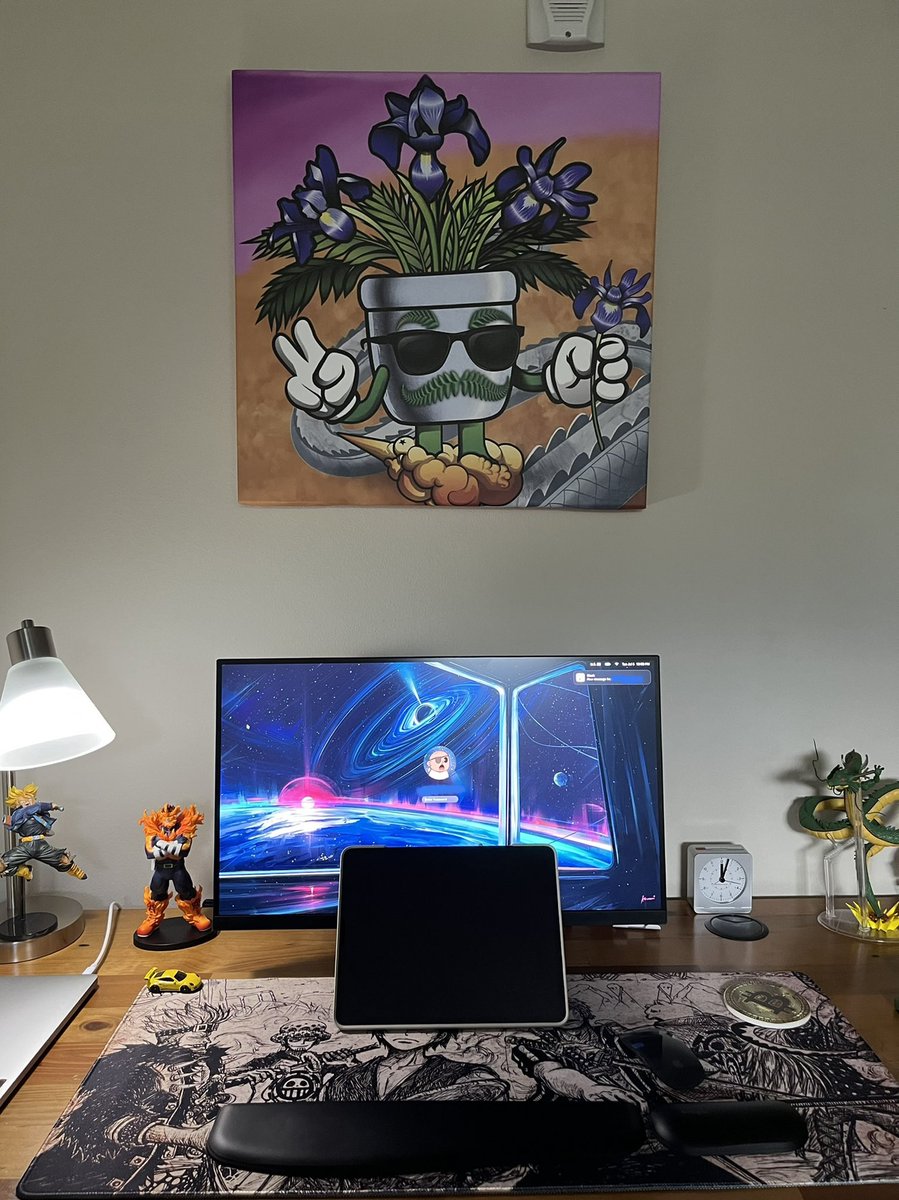 ewwcryptos's tweet photo. Every day I wake up to this... 

Get to see "Iris" (a trait based on my mother) every morning before starting my day. 💚

I can't thank @StickerJon enough, definitely hit him up for your sticker or canvas needs! https://t.co/C9naUccHwA