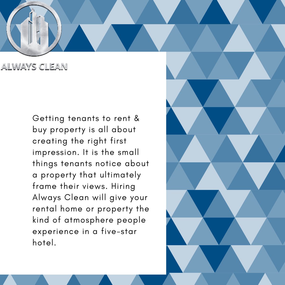Always__Clean's tweet photo. Let Always Clean help you make the right first impression.
.
.
.
#janitorialservices #cleaning #cleaningservices #propertymanagement #janitorialcleaning #clean #business #canada #cleaningup #canadianbusiness #propertymanagers #alwaysclean #commercialcleaning https://t.co/XhLeBs3sC0