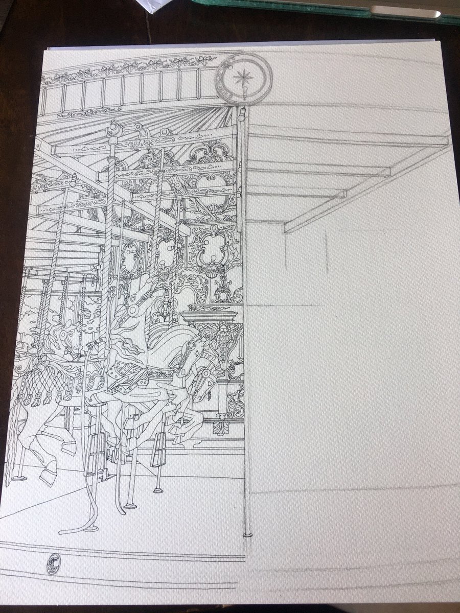 afropoofey's tweet photo. Well…. Half of it is done. I guess I know what I’m doing for the rest of the day. #spokane #looffcarousel #spokanecoloringbook @SpokaneColors https://t.co/7CW4VoGRyd