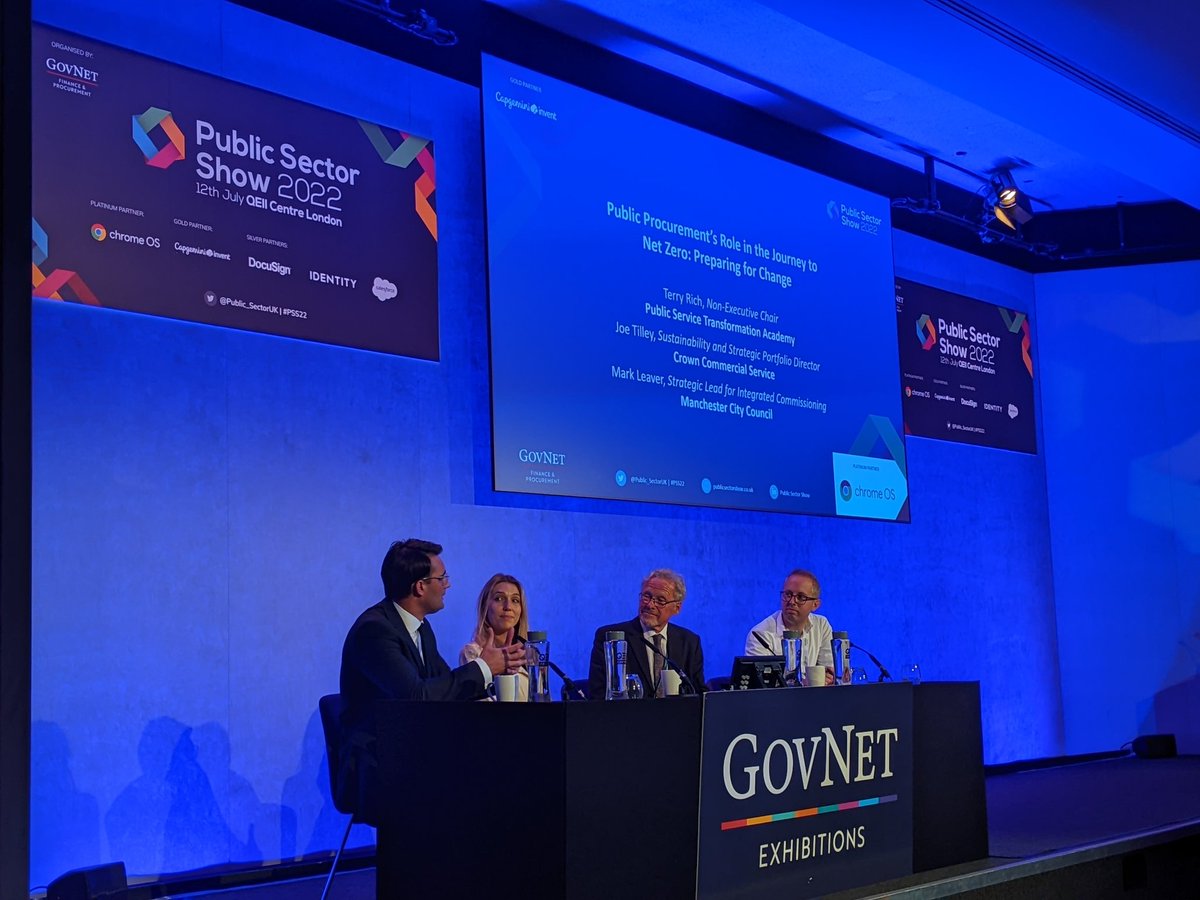 Public_SectorUK's tweet photo. What a fantastic final session of the day with a panel on how public procurement role in the journey to net-zero. #PSS22 https://t.co/fsGQEdLh7c