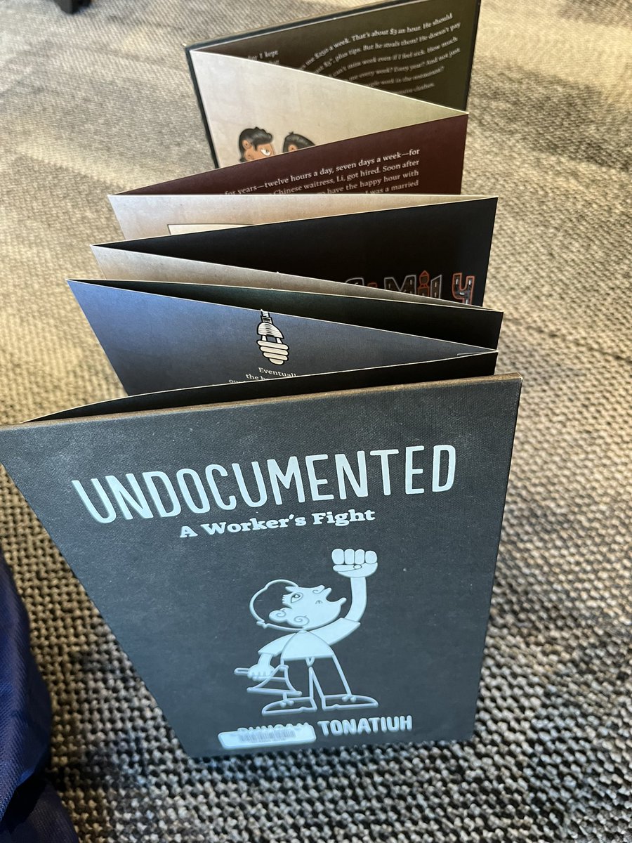 Intermediate teachers looking for a highly-relevant #graphicnovel about #immigration, check out <a href="/duncantonatiuh/">Duncan Tonatiuh</a> Undocumented: A Worker’s Fight. The Mextico accordion-style format alone will pique students’ interest in this story about a young man’s fight for fair wages.