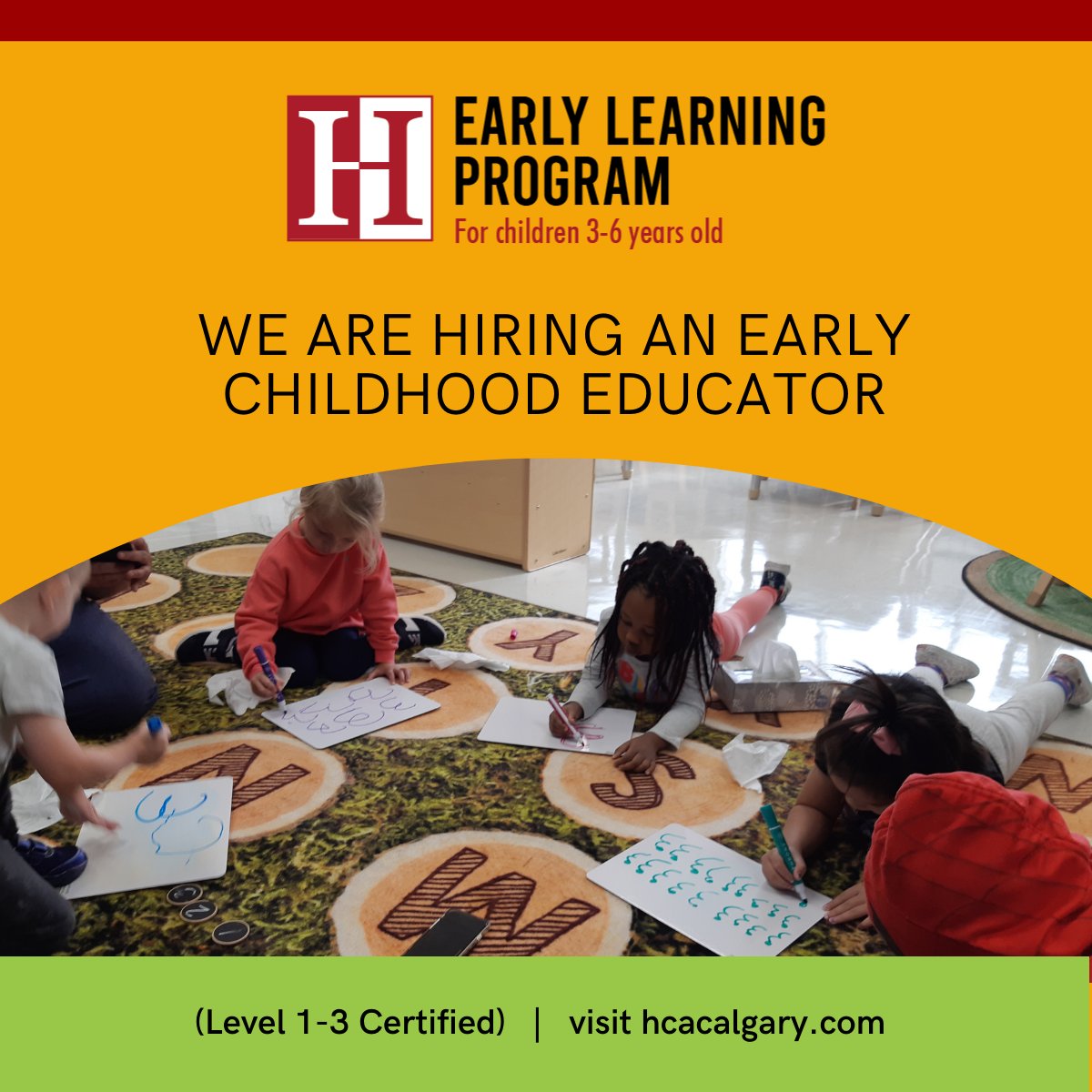 Join an amazing team of Early Childhood Educators in a Christ-centred, fun and engaging environment. Visit hcacalgary.com/employment-opp… for job description and details to apply.