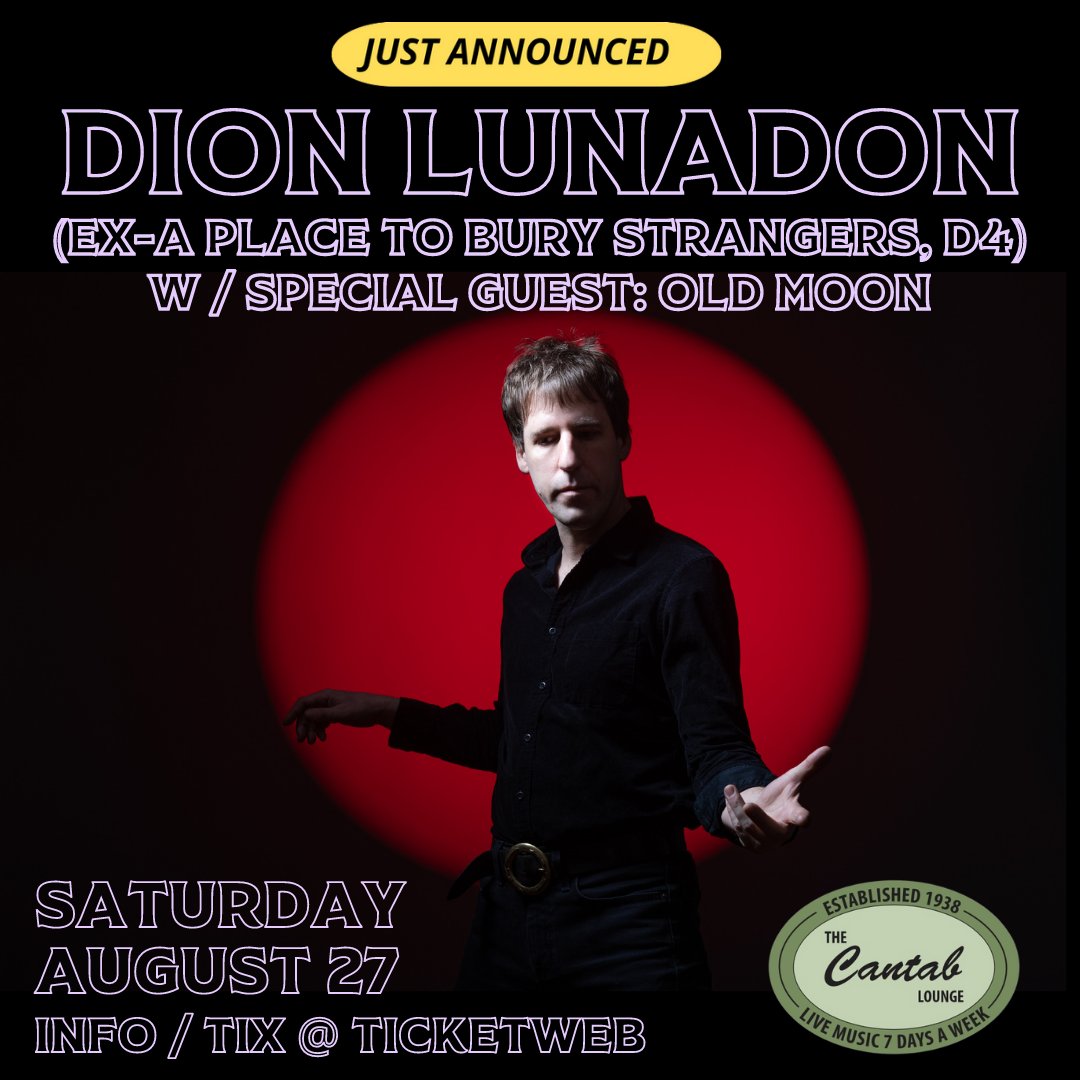 (Rock On! Concerts) (@rockonconcerts) on Twitter photo JUST ANNOUNCED: <a href="/DionLunadon/">Dion Lunadon</a> Sat 8/27 at Cantab Lounge with special guest Old Moon!
Tix on sale Fri 7/15 10am
bit.ly/0827DionLundad…
Presented with our pals <a href="/leaguepodcast/">LeaguePodcast</a> JUST ANNOUNCED: <a href="/DionLunadon/">Dion Lunadon</a> Sat 8/27 at Cantab Lounge with special guest Old Moon!
Tix on sale Fri 7/15 10am
bit.ly/0827DionLundad…
Presented with our pals <a href="/leaguepodcast/">LeaguePodcast</a>
