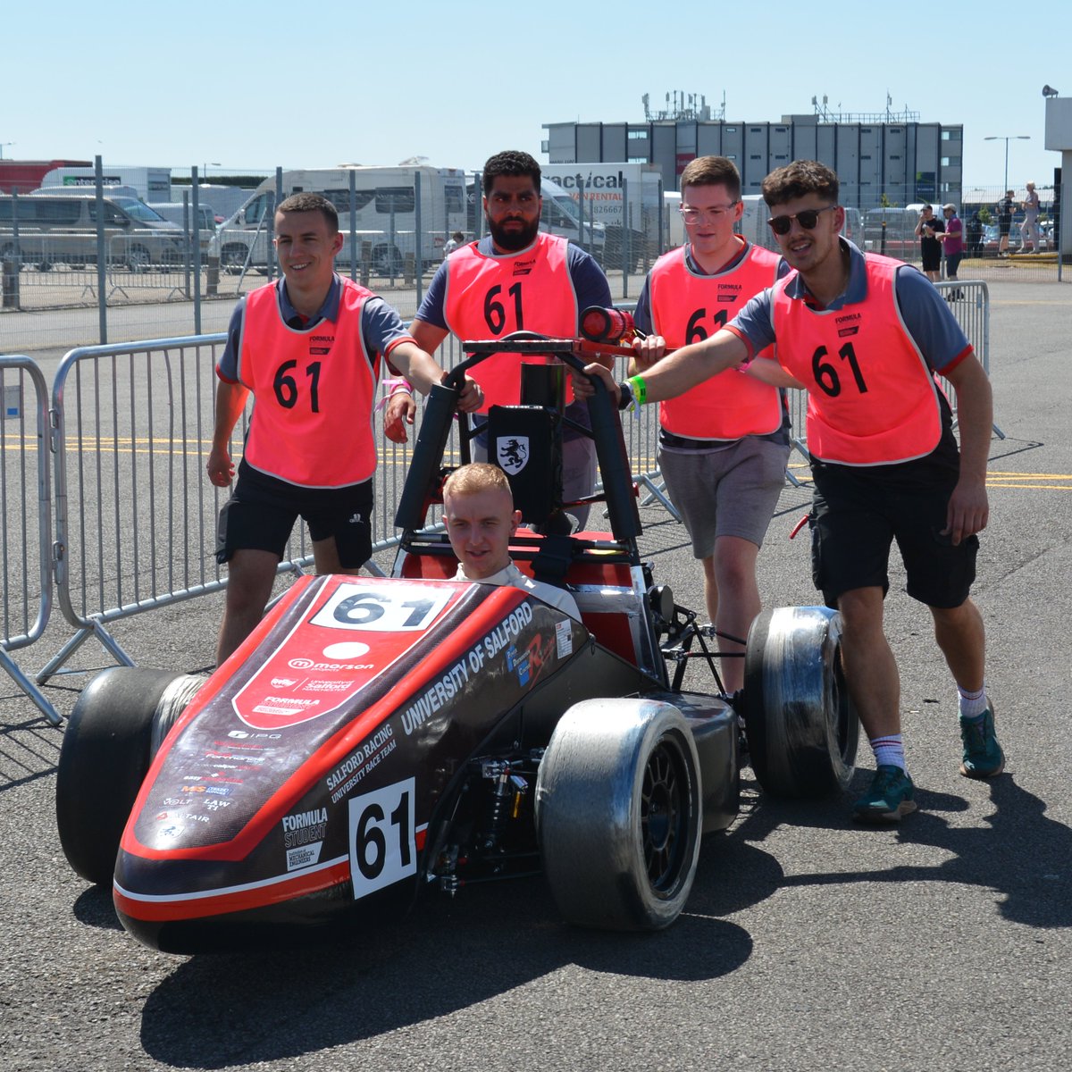 makeinsalford's tweet photo. Last week we were at Silverstone supporting @SalfordRacing at #FS22! They built a great car this year and met their goal of passing the Tech, Safety &amp; Chassis sections of scrutineering. Thanks to all the sponsors, especially @MorsonProjects and @pdc_racing who came to the event! https://t.co/jXEniYHPyF