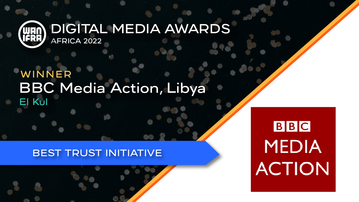 The Winner for the category: Best Trust Initiative for WAN-IFRA's #DMAfricaAwards22 is presented to <a href="/bbcmediaaction/">BBC Media Action</a> on their project: El Kul CONGRATS to the team on their win!!!