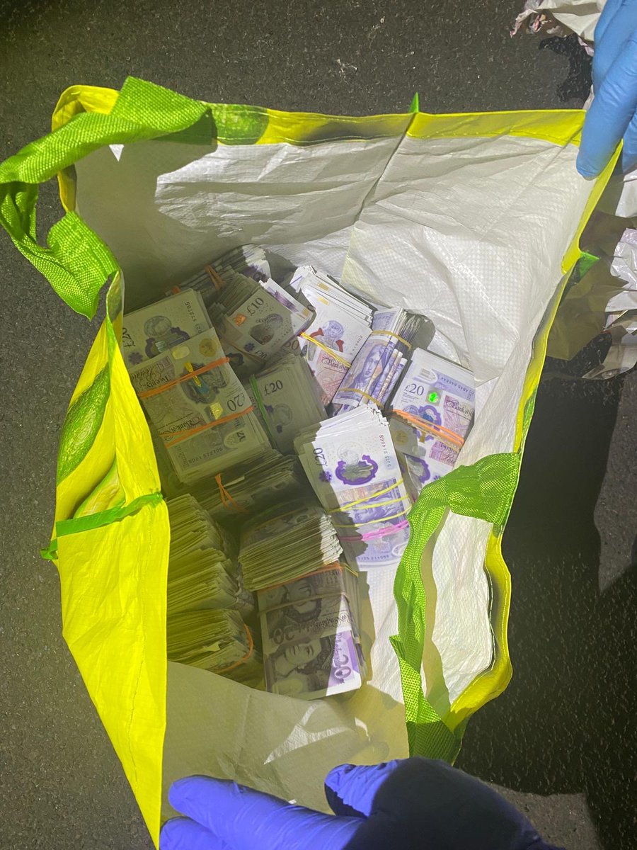 gmptraffic's tweet photo. Last night we conducted a TPAC in @GMPOldham on a vehicle involved in Serious Organised Crime alongside the GMP Money Laundering Team. Approx £100,000 was recovered from the vehicle! Driver arrested by #ME48. #OpFalcon #ME08 #ME18 #ME28 #XT28 #ME58 @NWmwaypolice #RPUWest #RPUEast https://t.co/qHyDFTubj0