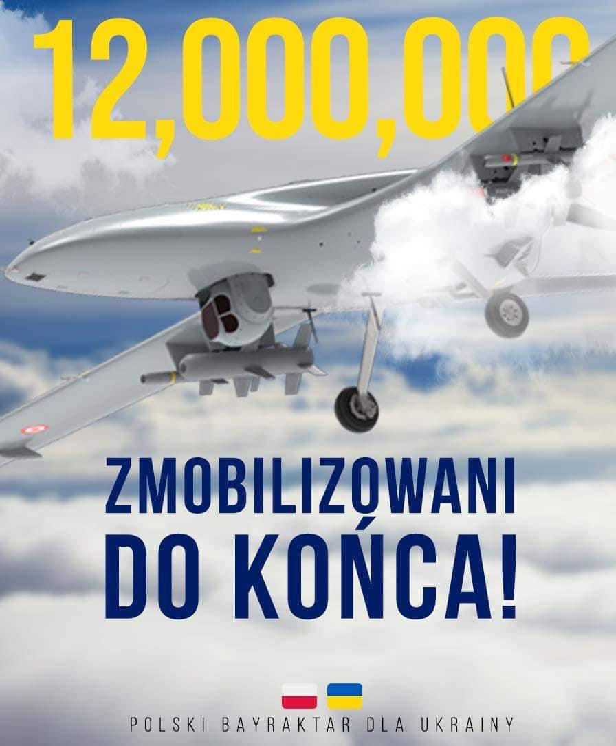 AndriusTapinas's tweet photo. Our brothers and sisters in Poland are already halfway in raising money for “Polish Bayraktar”. 

They are going to do it - lets join and make it faster! 

Donations: https://t.co/pj4I2291WI https://t.co/xHYEObKnHq