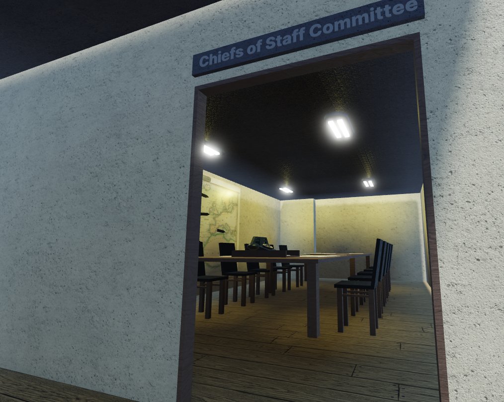 IwmXuk's tweet photo. We are pleased to show you that progress is being made in the War Rooms. Here is the Chief of Staffs Committee Room, where senior officers gathered to discuss plans and operations!

All coming soon to V2! 

@BritannicSmith @WhiteheadBenE #Roblox https://t.co/Ksglq5hq5Z