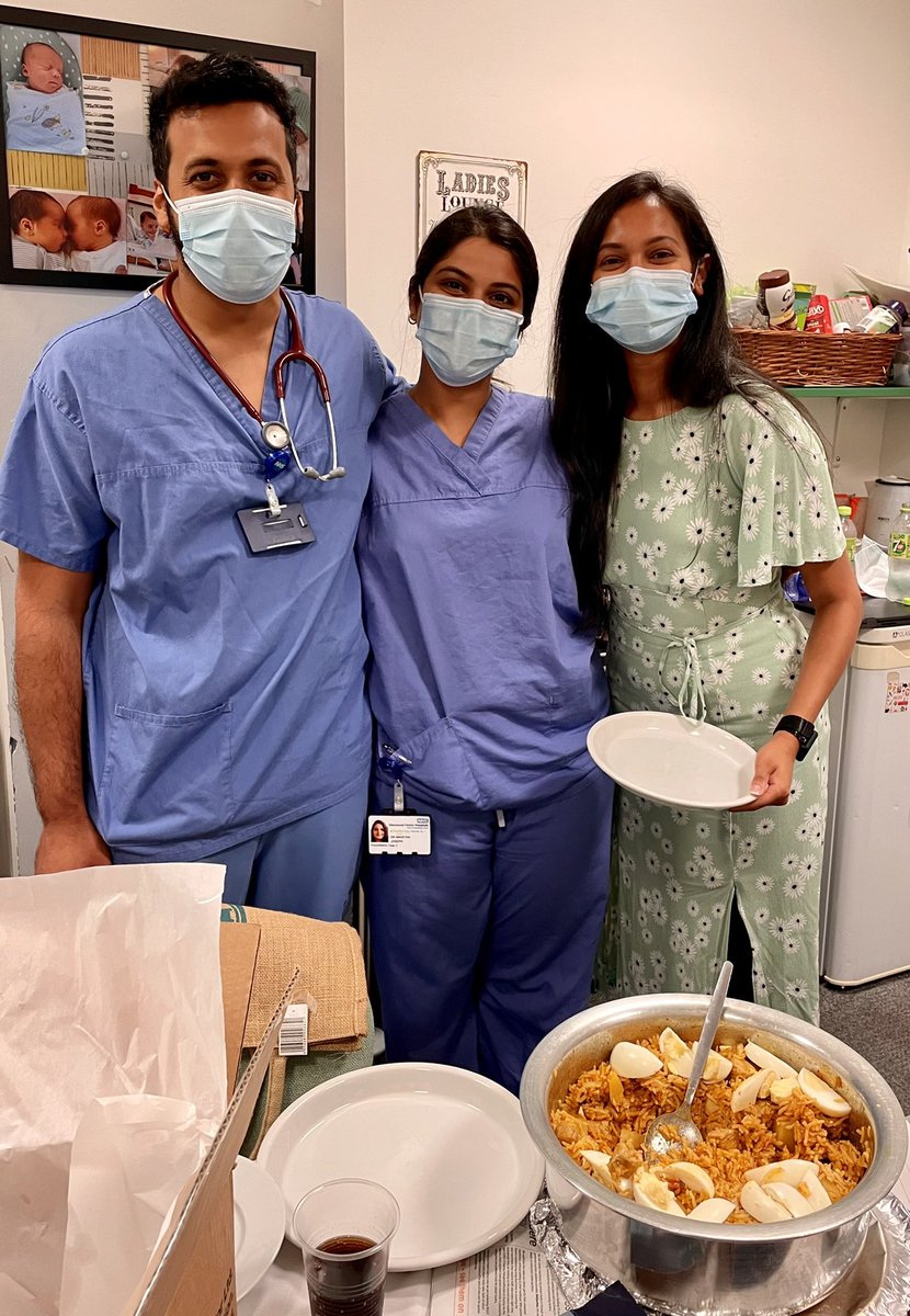 kathryn_nuttall's tweet photo. Gynae gang Celebration fuddle today for this wonderful junior doctor @TweetsByReet she has been a pleasure to work with supporting our medical patients on ward 14 @SFHFT and a credit to the medical profession ❤️‍🩹 thanks to Rita’s mum for the samosas and biryani @louisemorgan999 https://t.co/ojdUm69LJn