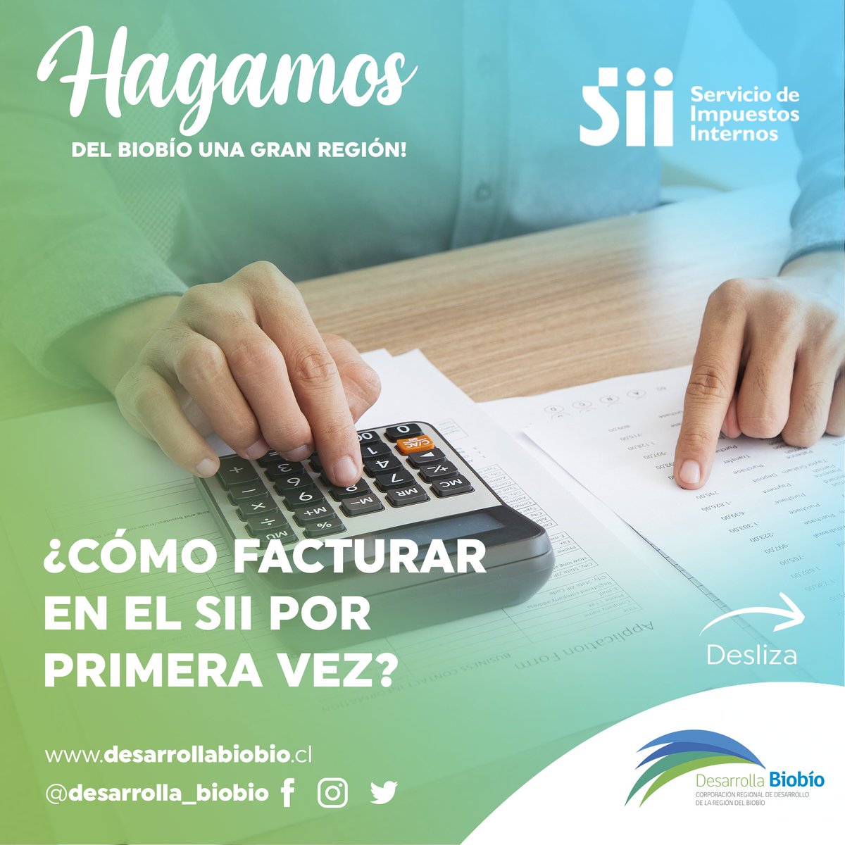 desarrollabb's tweet photo. Paso a paso 🙌 Te explicamos cómo emitir una factura por primera vez en el Portal de Facturación Electrónica MIPYME. ¡Comparte con ese amigo o amiga que la necesita! 📢 #ComunidadDBB #TipsyConsejos #BiobíoPuedeMás #DBB #DesarrollaBiobio @SII_Chile https://t.co/iMO3nXOzal