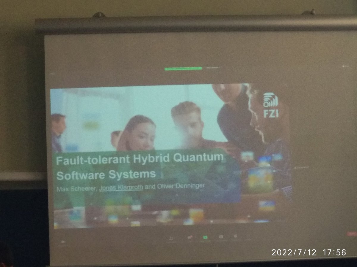 QuantumSoftwar3's tweet photo. Last paper presentation of #QSW just started by Jonas Klamroth. https://t.co/I5zTGwmADa