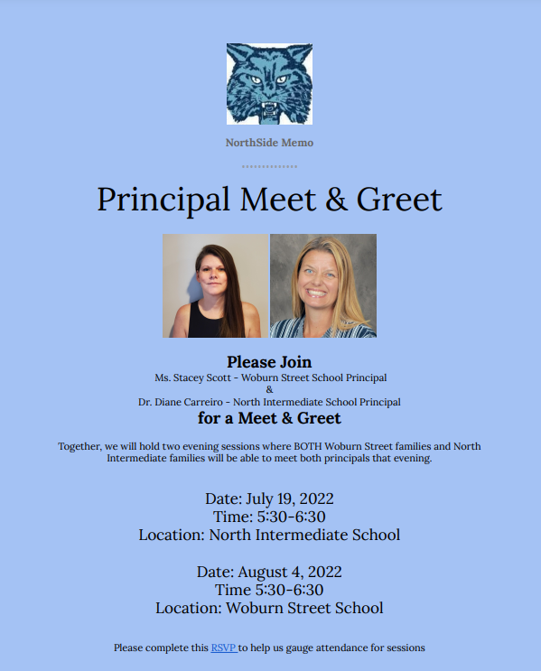 NorthSide Principal Meet &amp; Greet. Please let us know if you are joining us docs.google.com/forms/d/e/1FAI…

@SuperWPS@NorthWilm