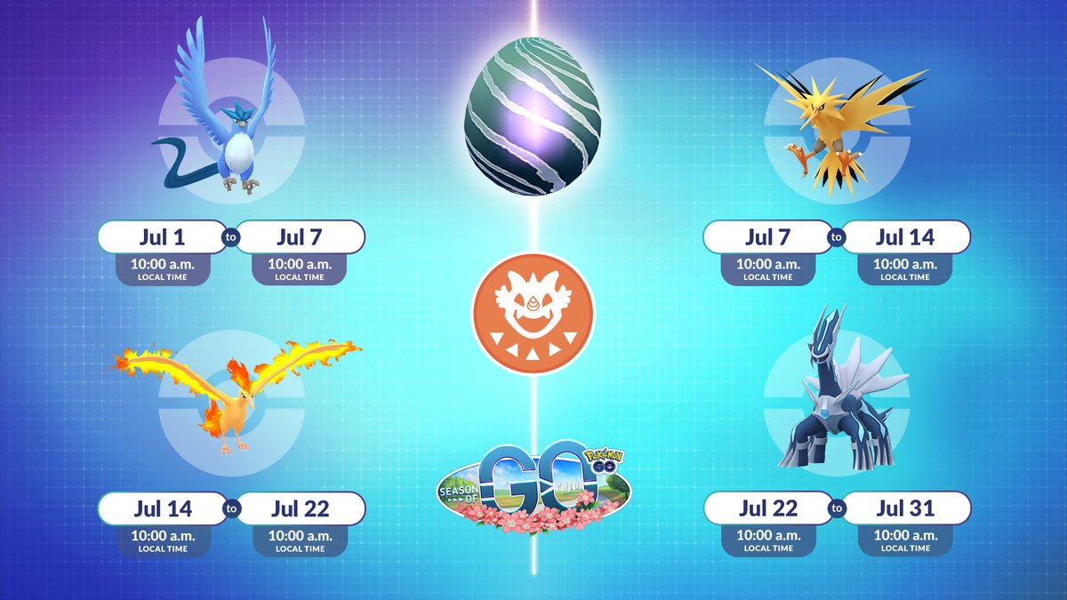 Pokémon Co. offers Articuno, Zapdos and Moltres Pokémon GO Raid