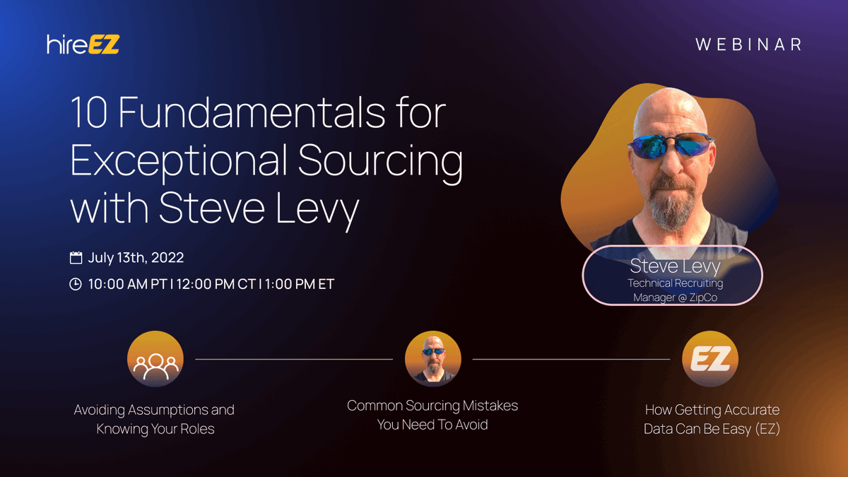hireez's tweet photo. If youโre feeling overwhelmed when conducting candidate searches, join this webinar with Steve Levy as he shares the fundamentals of how to source great talent in any market: https://t.co/2bJRn6Lsvv
#hireEZ #outboundrecruiting https://t.co/BIVF881WPy
