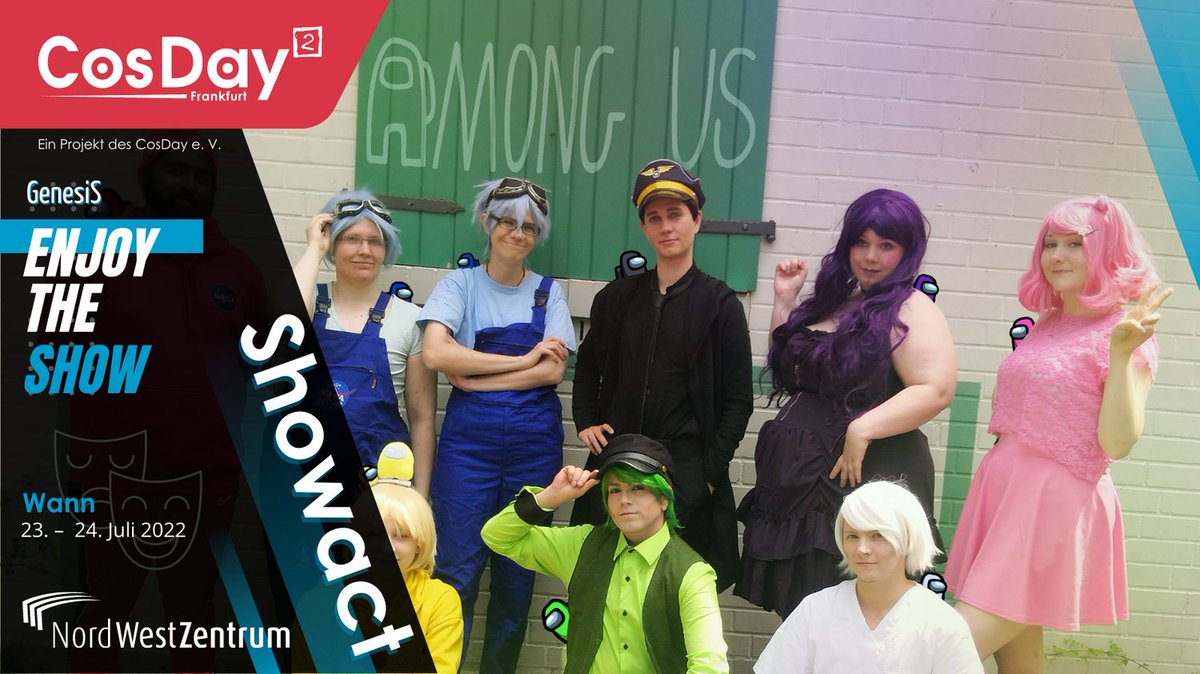 CosDay's tweet photo. Among Us – Finde die Showgruppe @GenesiS_NRW auf dem CosDay² 2022
🎭 Enjoy the show!
Mehr Informationen:
▶️ https://t.co/irqij0Qwbv
#cosday #cosday2022 #anime #manga #cosplay #nwz #showgroup #playanddance #amongus #impostor https://t.co/4ZJyAZazcq