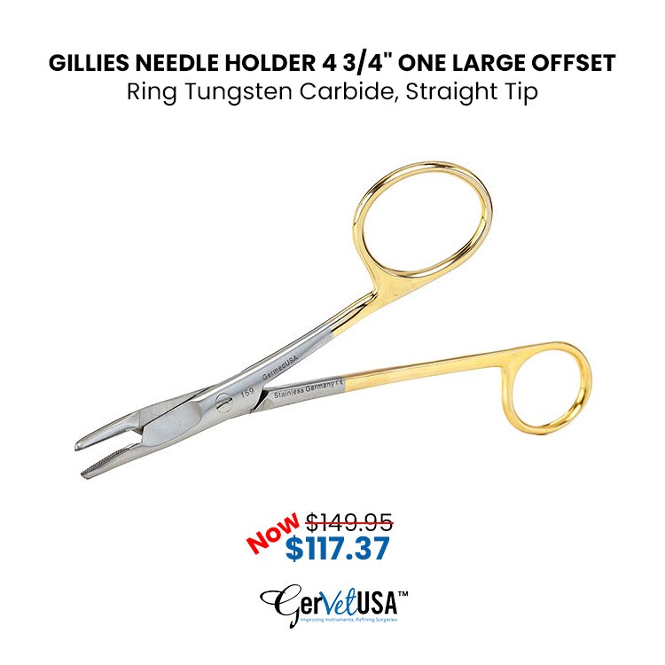 GerVetUSA's tweet photo. Gillies Needle Holder Tungsten Carbide: Crafted with accuracy for added perfection and ease during the surgical procedure.
Learn more: https://t.co/r8qzvAMUVb
#GerVetUSA #VeterinaryInstruments #VeterinarySurgicalInstruments #SurgicalInstruments #GilliesNeedleHolder https://t.co/g1y3fz8YVq