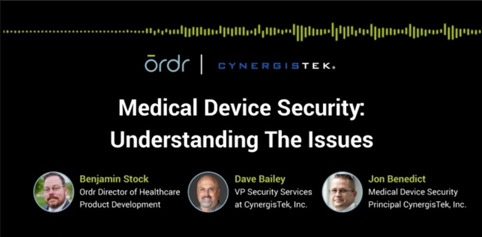 #MedicalDevices were built for care…not #cybersecurity. It’s our job to guard the device from ever being reached. Hear more in the new CTEK Voices podcast with <a href="/DavidWBailey2/">David Bailey</a> and John Benedict of <a href="/cynergistek/">CynergisTek</a> and our own Ben Stock 🎙️ bit.ly/3u22EKt