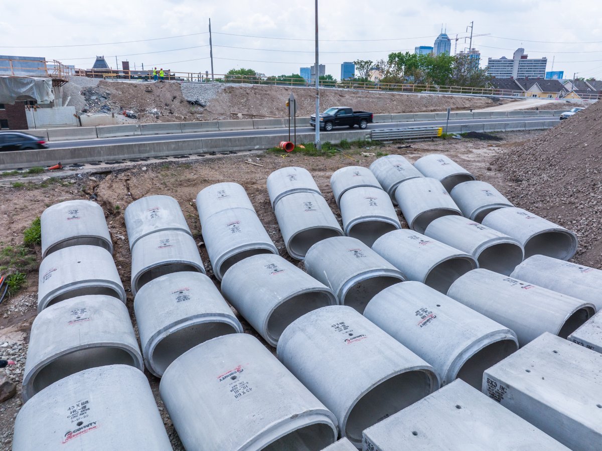 CountyMaterials's tweet photo. We supplied more than 25,000 LF of concrete pipe and box culverts and 750 precast structures for Indianapolis' expansive #NorthSplit project. Learn more: https://t.co/VE8JvvFato https://t.co/dpx5hE7oRo