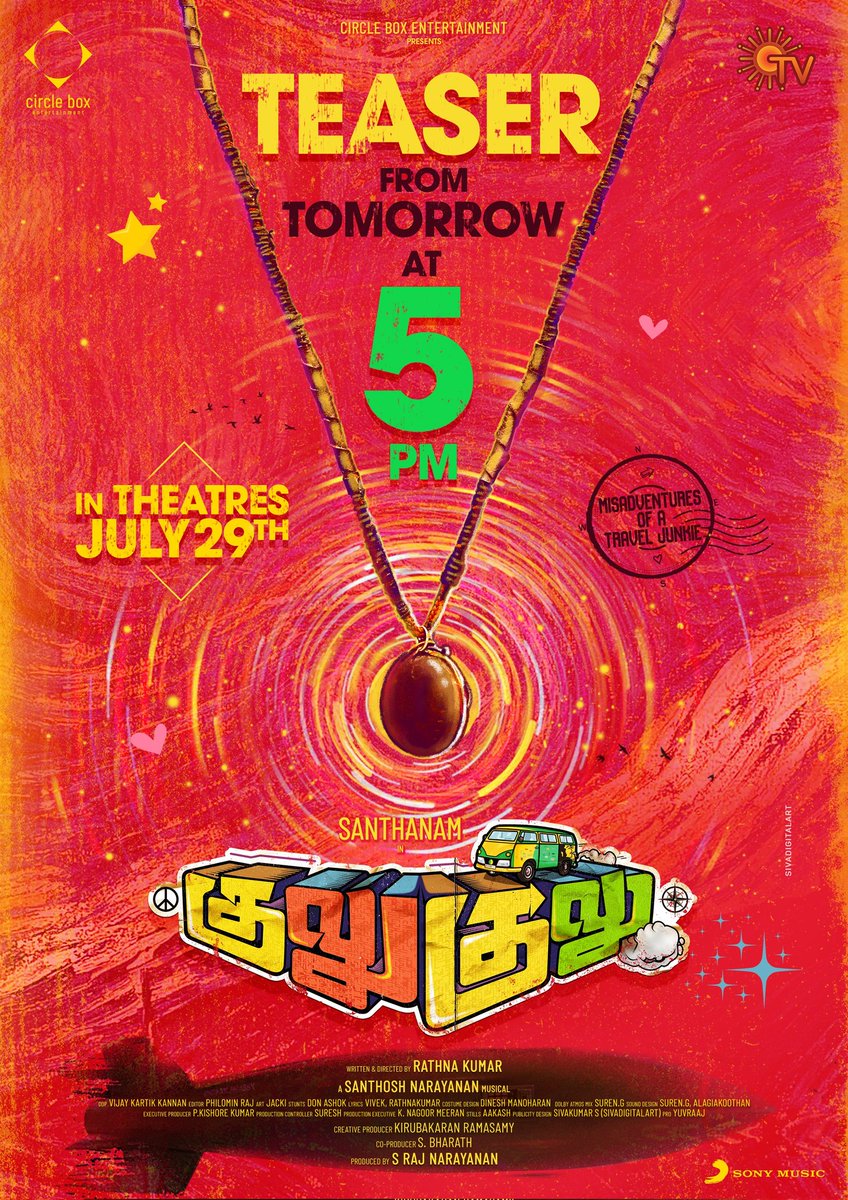 MrRathna's tweet photo. #GuluGulu Teaser from Tomorrow. 😊💥. 

AMMAAA AMMAA NAANAA 🥳

#GuluGulufromJuly29 
@iamsanthanam 
@Music_Santhosh 
@KVijayKartik 
@philoedit 
@jacki_art 
@athulya_chandra 
@sivadigitalart 
@RedGiantMovies_ 
@SonyMusicSouth 
@SunTV https://t.co/xygJoIMWGn