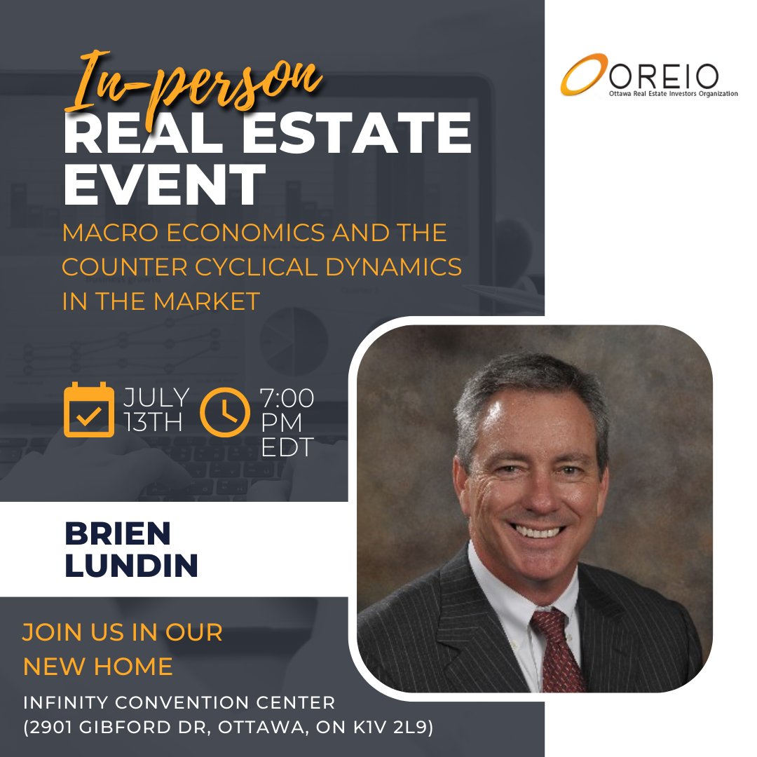 OREIO_org's tweet image. OREIO's next meeting in July is taking place tomorrow, Wednesday, July 13th! We're excited to announce that this month's speaking will be Brien Lundin.

Register below: 
oreio.org

#oreio #ottawarealestateinvestorsorganization #ottawarealestateinvesting #realestate