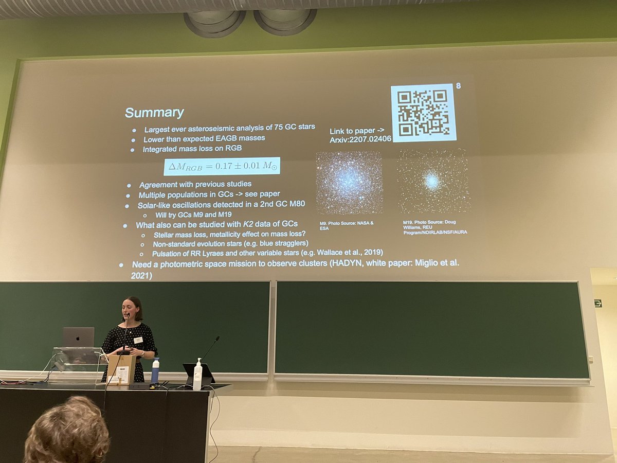 nrui_tweet's tweet photo. Madeline Howell gives an excellent result from asteroseismology in a globular cluster, which we need more of imo #tasc6 https://t.co/jtnqmudHOU
