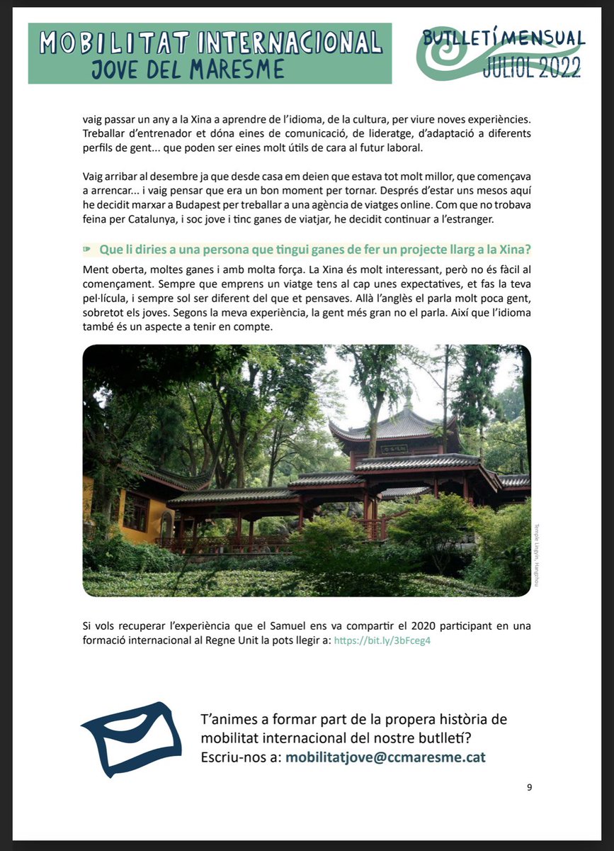 srm_16's tweet photo. Agraïr al @ccmaresme i @MobilitatJ per publicar al butlletí digital l’entrevista sobre la meva experiència a la Xina com a entrenador de bàsquet. 

Un plaer formar part d’una plataforma que encoratja, especialment als joves, a viure aquest tipus d’experiències a l’estranger. https://t.co/orOrrcXeGT