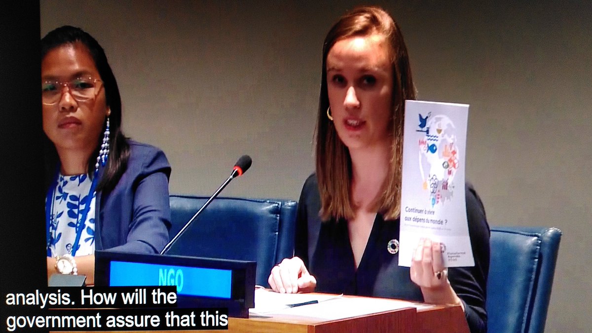 Laura Ebneter, representative of Alliance Sud at #HLPF2022, not happy at all with the implementation of the #Agenda2030 in #Switzerland. 
Read the report of @Plattform2030 : swissplatformagenda2030.ch/switzerland-is…