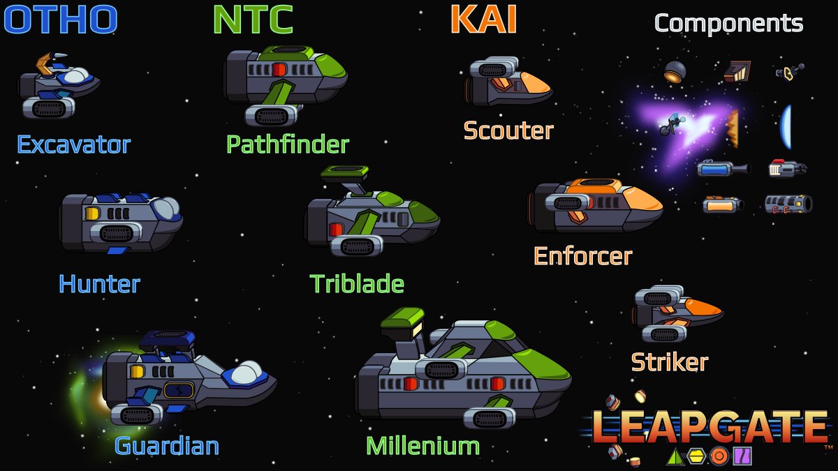 A few ships 'n' bits for Leapgate development.🛠️🧰🚀

#GameMaker #indiegame #gamedev #indiedev  #IndieGameDev