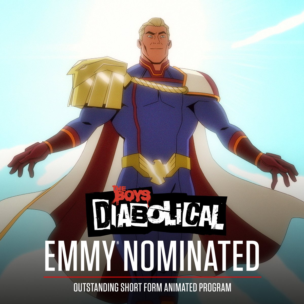 CLASSY MOTHERFUCKING SHIT MOTHERFUCKERS. They said we were mad. MAD! Who's laughing now? 

Watch or rewatch #Diabolical, our motherfucking EMMY NOMINATED animated spin-off set in #TheBoysTV universe. On <a href="/PrimeVideo/">Prime Video</a> now!!! Congrats to @Sraxs &amp; <a href="/Giancarlo_Volpe/">Giancarlo Volpe 🍉</a>! <a href="/TheBoysTV/">THE BOYS</a>