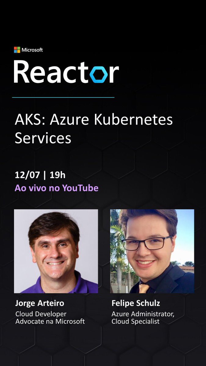 VictorDoReactor's tweet image. Hoje às 19h: AKS #AzureKubernetesServices com @JorgeArteiro e @FelipeSchulz
aka.ms/Checkin.AzureK…
#ReactorSaoPaulo #Azure #Kubernetes #bolhadev #Microsoft