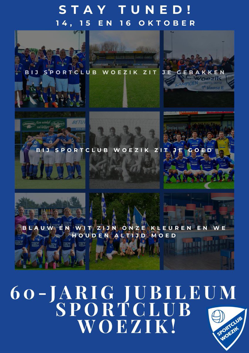 SC Woezik, de grootste voetbalclub van Wijchen, viert in oktober 2022, met een door COVID19 veroorzaakte vertraging van 1 jaar, het 60 jarig bestaan.