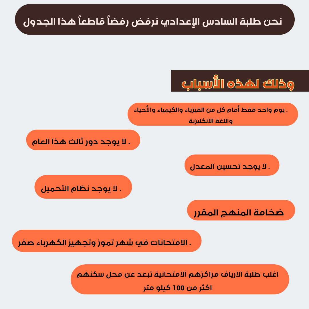 mntader76388972's tweet photo. هاشتاك #تعديل_جدول_السادس صار 5 ايام متصدر الترند       حسو وزارة التربيه الله فوككم 

يعني الأمة العربية كلها عرفت مطلبنا
يلا يا وزير وافق رحمة لجدك #تعديل_جدول_السادس https://t.co/S5EfYfUFjb