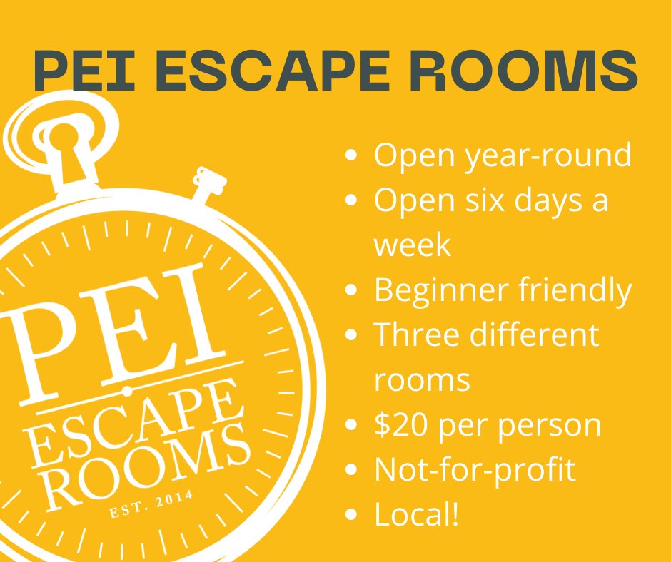 peivrc's tweet photo. PEI Escapes Rooms are still running! Our permanent fundraiser marches on- if you want to support us and have a fun time, book an escape room with us! https://t.co/l6I3vvtr5A