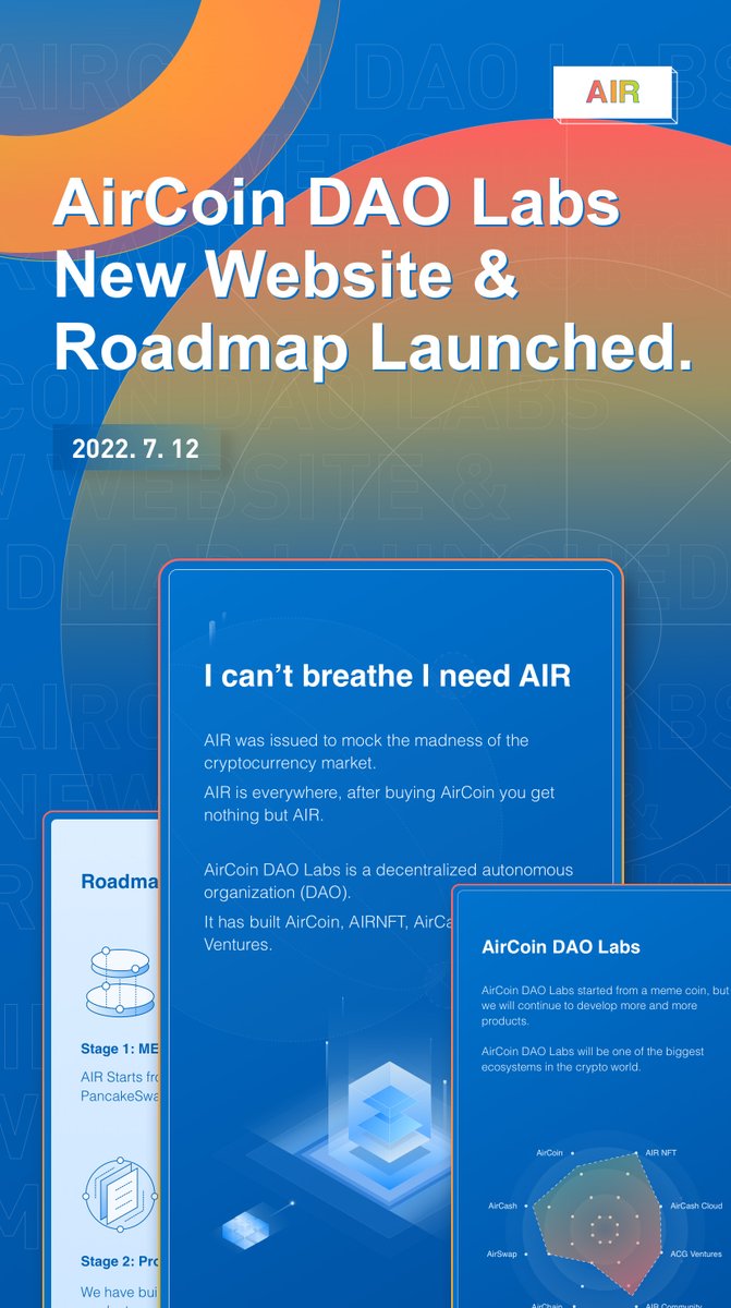 [Milestone] AirCoin DAO Labs New Website and Roadmap is now publicly available.

More info here - aircoin.cool

#AirCoinDAOLabs #AirCoin #AirCash #Website #roadmap #Milestone