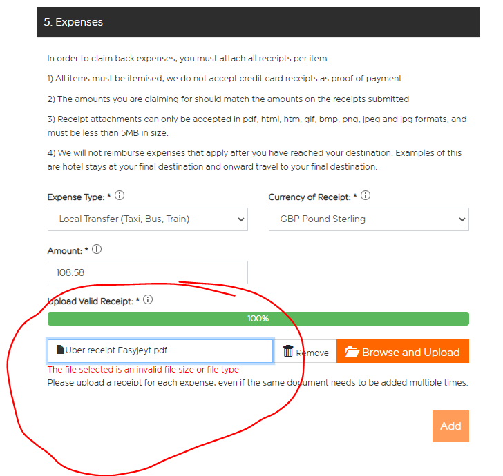 kennethmcleod's tweet photo. @easyJet - why are you making it impossible to make a legitimate claim on your website? I had my flight cancelled and incurred significant cost, I have tried both PDF &amp; JPEG's (both well under 5 meg) and your website rejects them.  It's almost as if you don't want me to fly EZY. https://t.co/4W3sIb2c7b