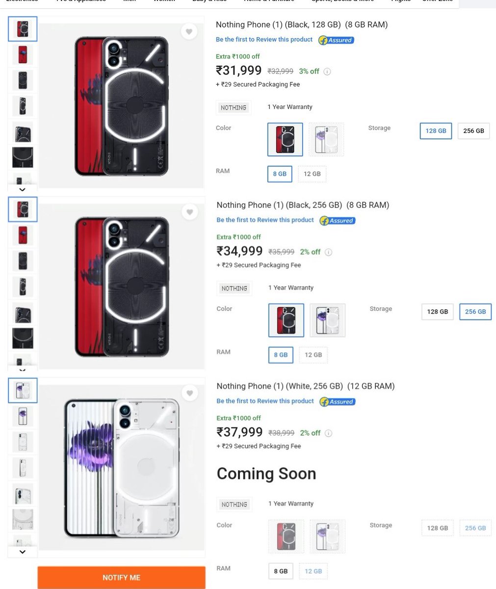 YashTech2K's tweet photo. Shame on @nothing @getpeid
You Guys made a blunder in Indian Market by launching above 30K and
Not Providing Great Pre-order benefits
Just ₹1000 off on Ear 1
Charger priced at ₹1500
Cheap Transparent case priced at ₹1500
(Both Not Incl in Box)
#LostTheGame https://t.co/JYkGWeJYjc