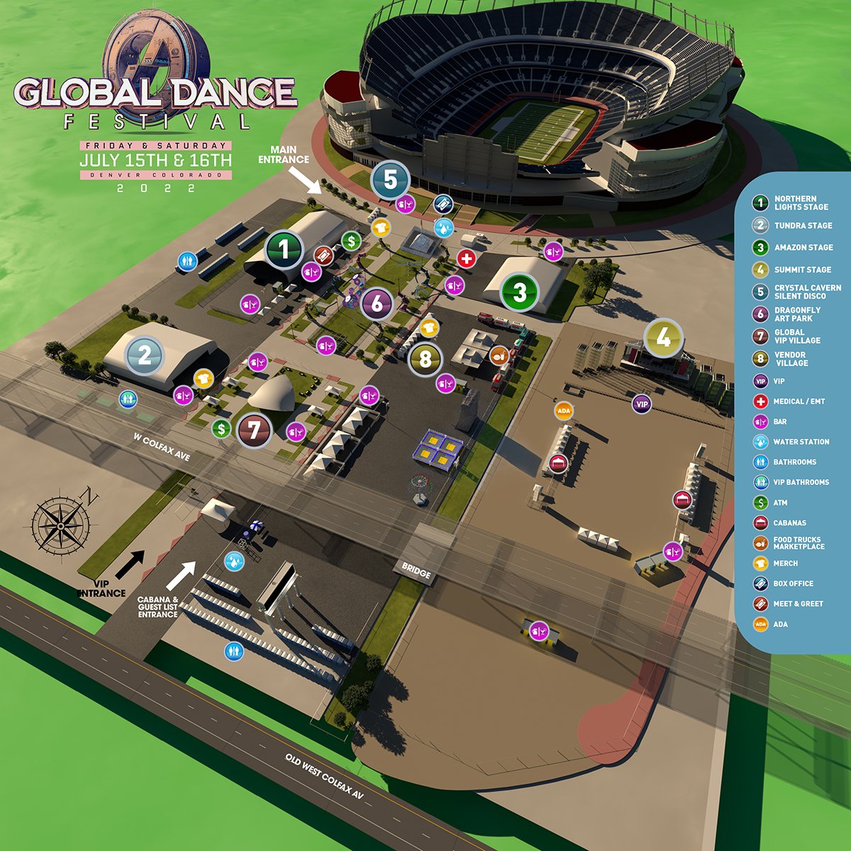 Global Dance Festival 2023 map