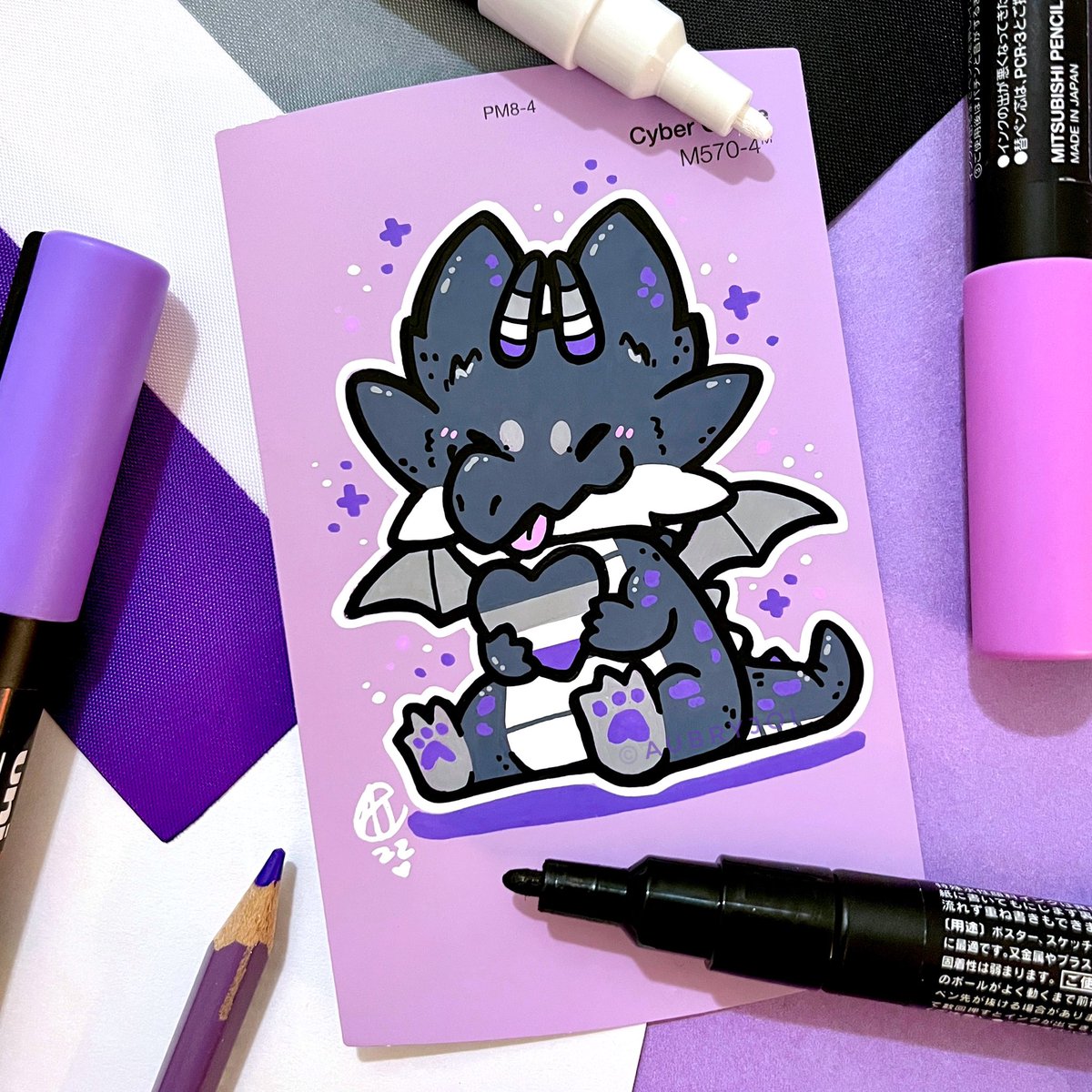 aubryjoi's tweet image. Howdy! 💜 I’m Aubry, a trans non-binary illustrator who loves drawing cute &amp;amp; colorful critters. I especially love using Posca pens!

✨ aubryjoi.carrd.co ✨

#PortfolioDay ✏️