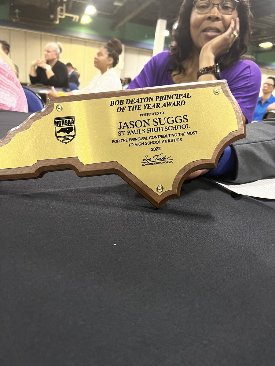 Congratulations to Jason Suggs for receiving the NCHSAA Principal of the Year!!! Job well done!