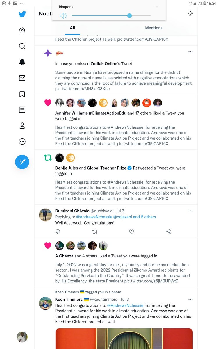 I would like to Express my heartfelt  gratitude to His Excellency the state president  of the republic of Malawi for conferring me with a distinguished Zikomo Award.In the sa,  our ministry of education and everyone