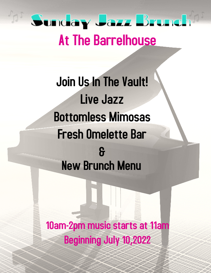 BarrelHouse5181's tweet photo. Jazz in The Vault every Sunday! Join us for brunch and smooth jazz tunes in the Vault! https://t.co/pNJscR74EU