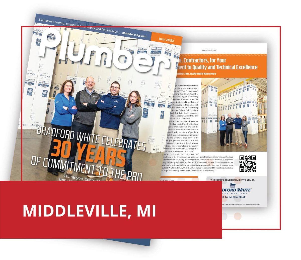 Happy 30th Anniversary to our friends at Bradford White🥳 You have an amazing team. 
Great story in Plumber and happy that our Evan Dulac could shoot the cover photo.