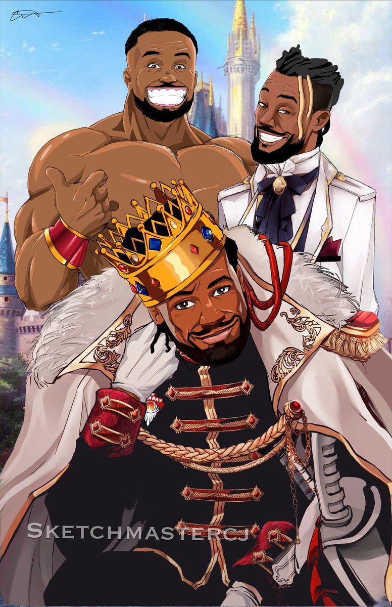 Sketchmastercj's tweet photo. Yep, I done did it again. @AustinCreedWins @WWEBigE @TrueKofi  cmon man. Tell me what y’all think tho #wrestling #anime #mrwills #sketchmastercj #wwefanart https://t.co/VeOYYmghYt