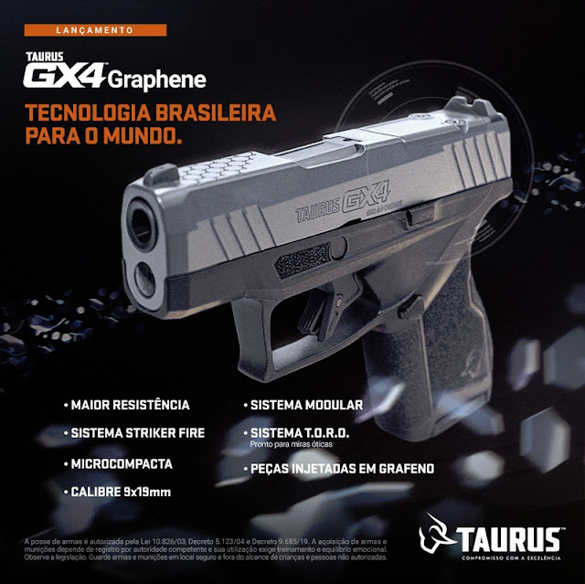 DefenseLrca's tweet photo. Pistola Taurus GX4 Graphene é sucesso de vendas e esgota na maioria das lojas dois dias após o seu lançamento
#TaurusArmas #tasa4 #TaurusUSA #JindalTaurus #TaurusJM #GX4Graphene #GX4 #grafeno #antifrágil #TecnologiaBrasileira
https://t.co/sDWLWFhBxH https://t.co/o8HDPYUQRB